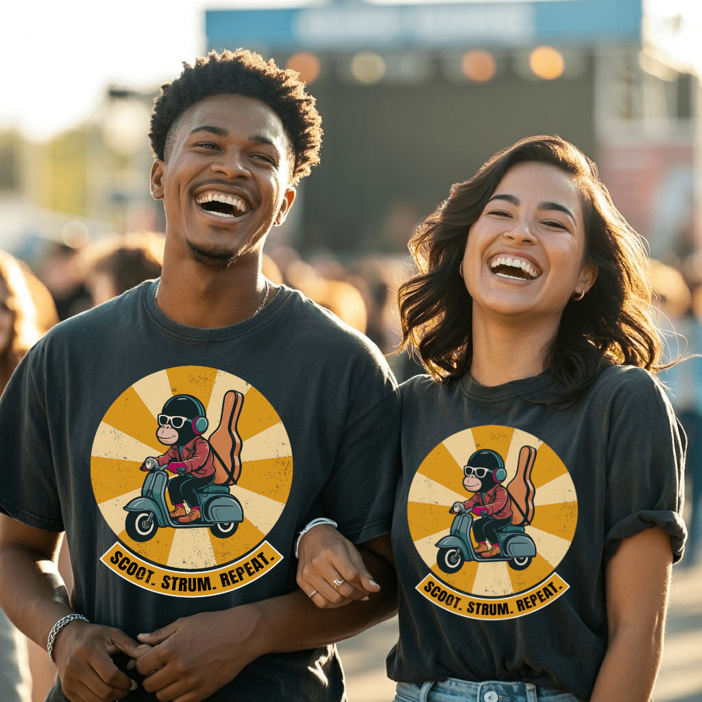 Music Monkey Scooter T-Shirt