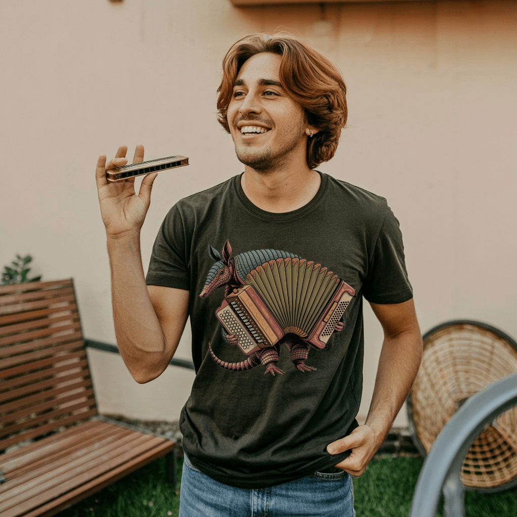 Armadillo Accordionist T-Shirt