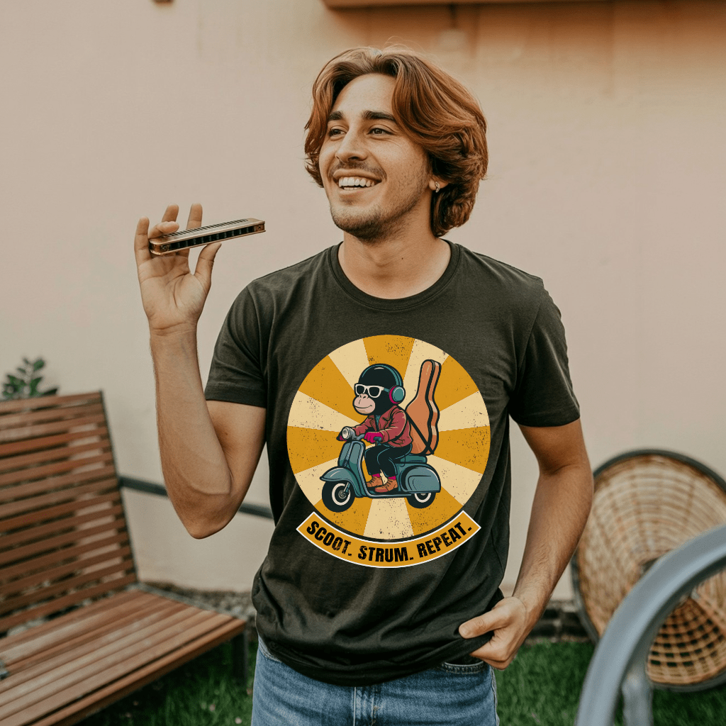 Music Monkey Scooter T-Shirt