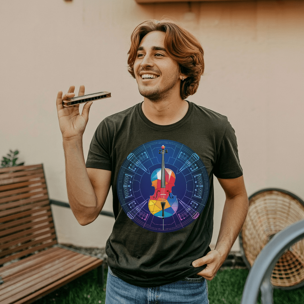Violin Stain Glass T-Shirt