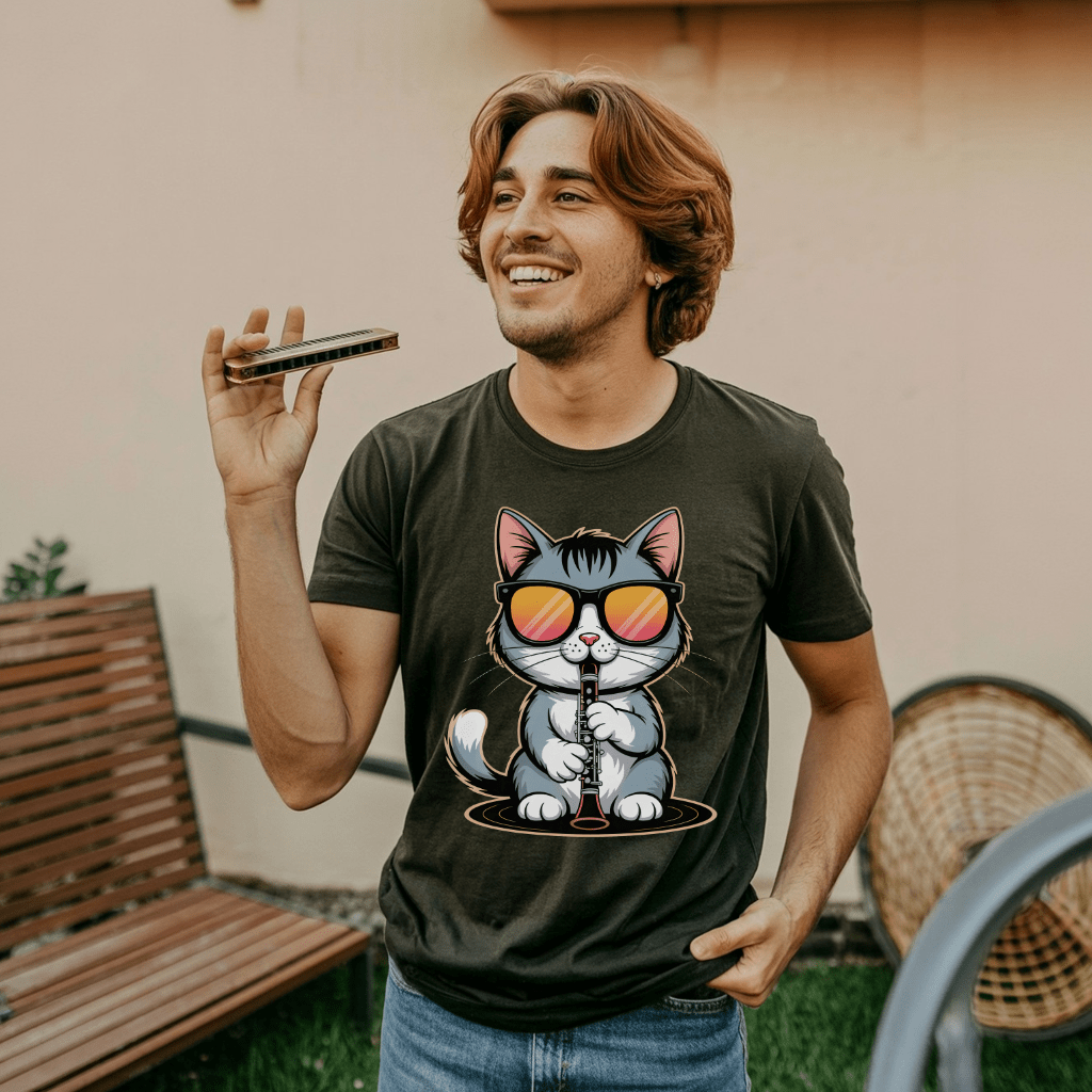 Kool Clarinet Cat T-Shirt