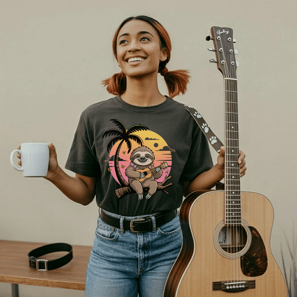 Ukulele Aloha Sloth T-Shirt