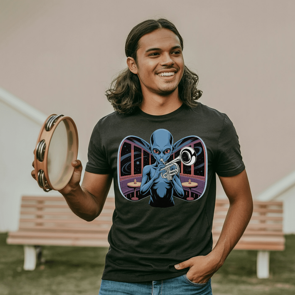 The Intergalactic Funk Alien Trumpeter T-Shirt