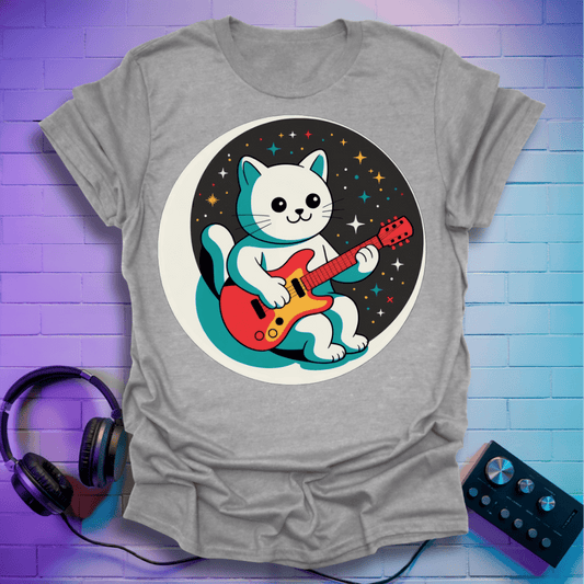 Kawaii Astronaut Cat Guitarist T-Shirt