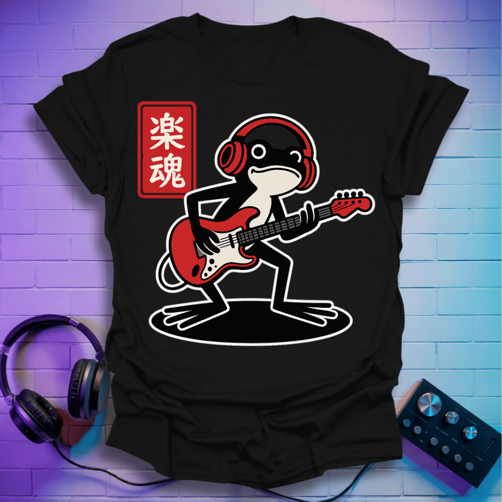 Ribbit and Roll – Frog Playing Guitar T-Shirt