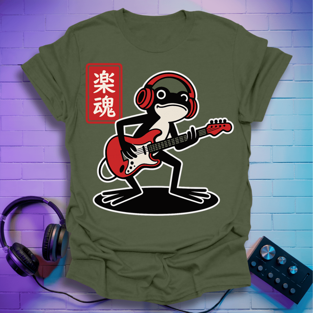 Ribbit and Roll – Frog Playing Guitar T-Shirt