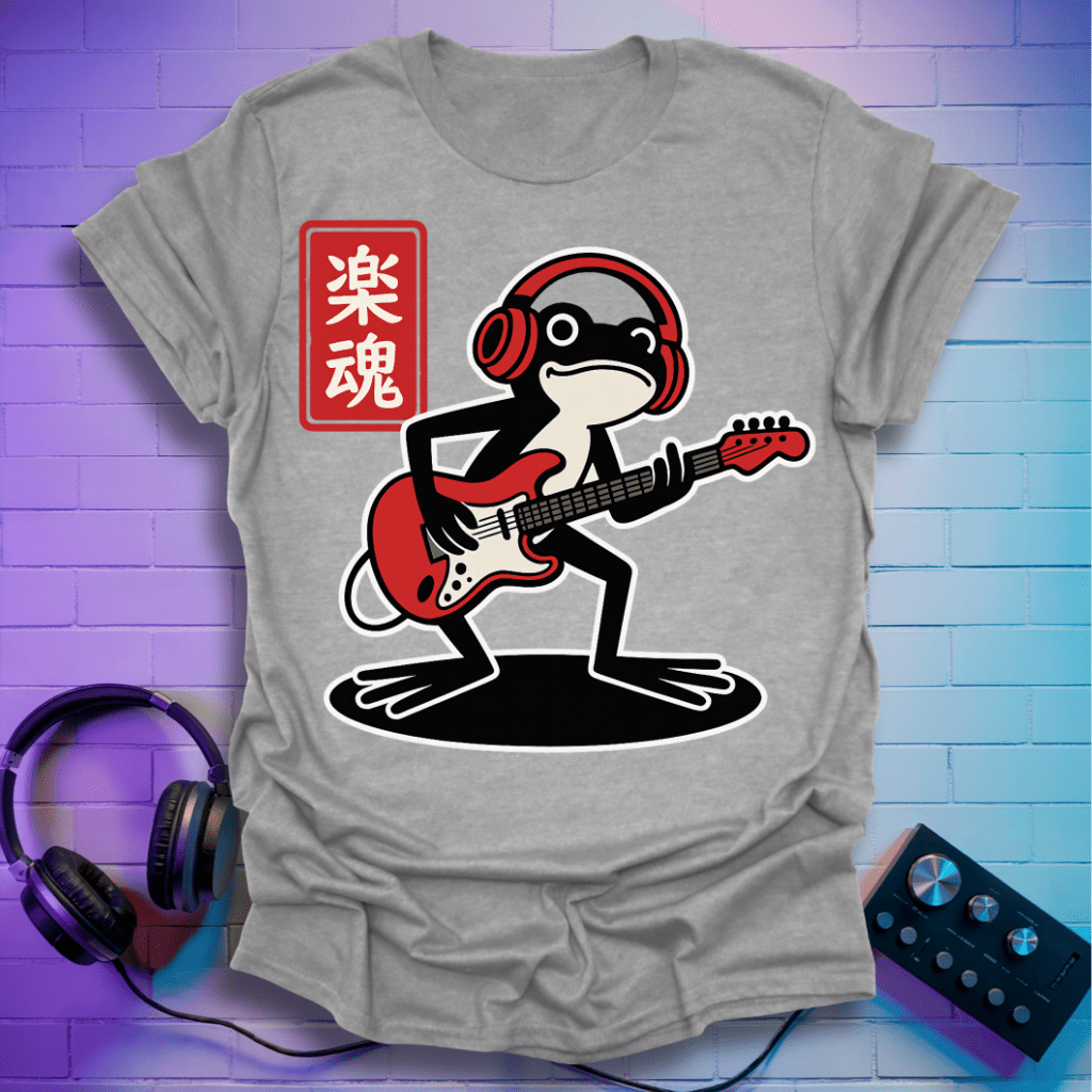 Ribbit and Roll – Frog Playing Guitar T-Shirt