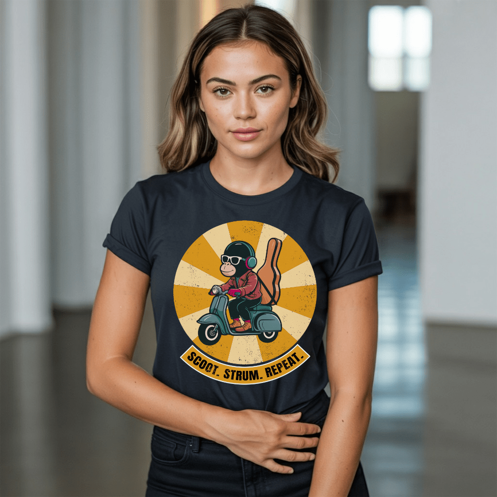 Music Monkey Scooter T-Shirt
