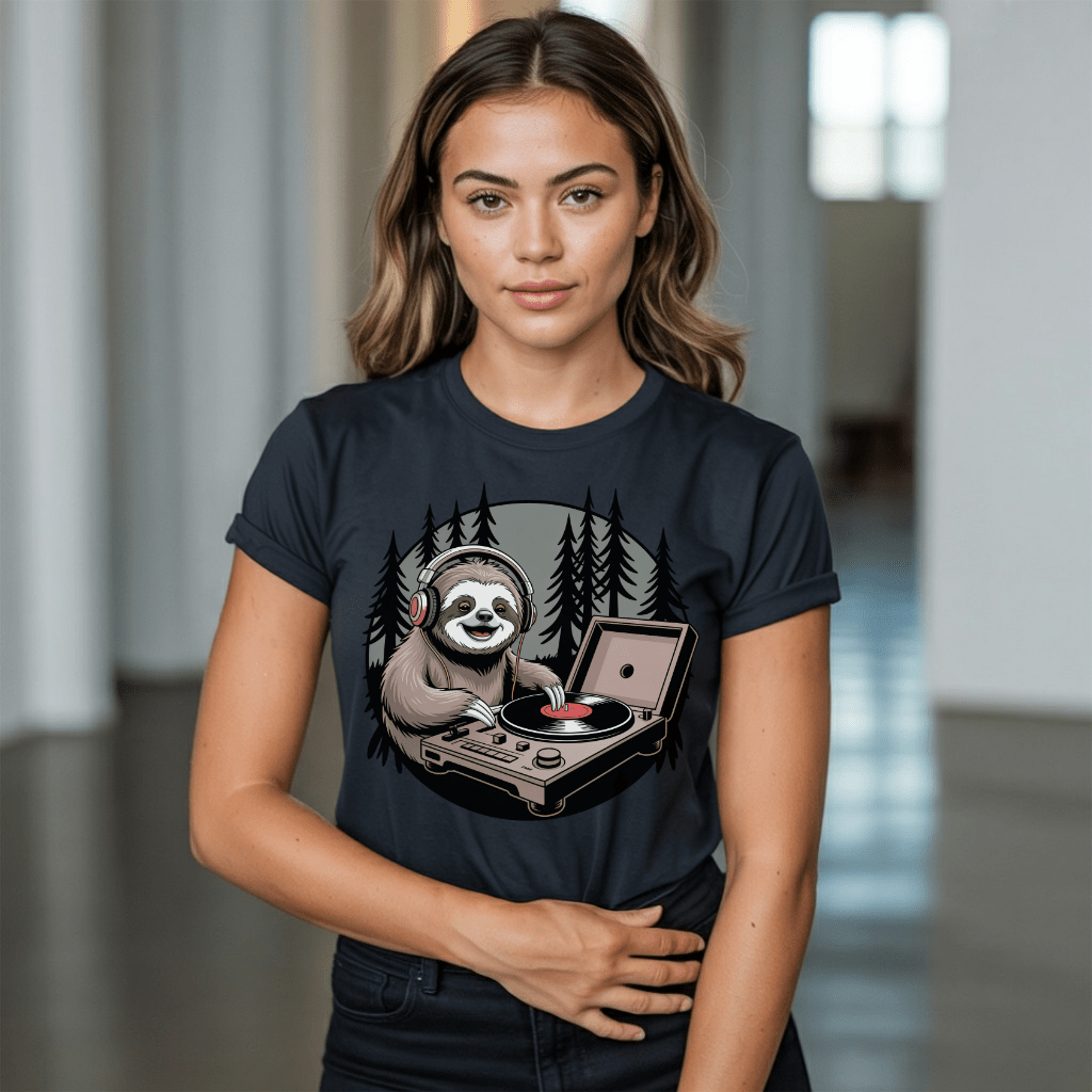 Vinyl Vibes Sloth T-Shirt