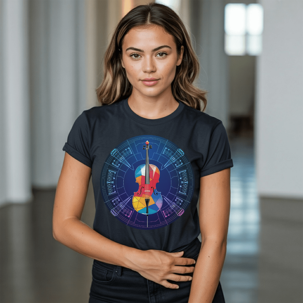 Violin Stain Glass T-Shirt