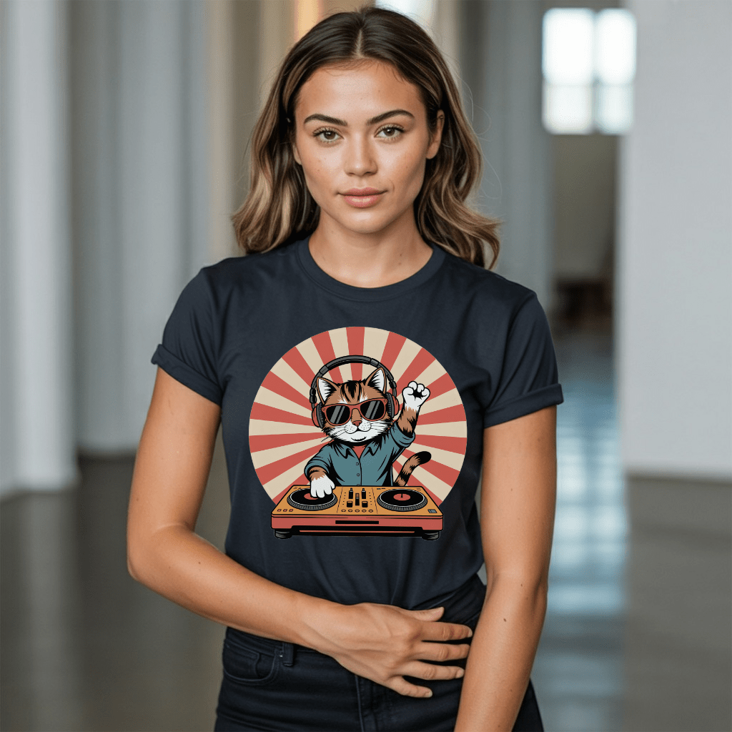 DJ Sunburst Cat T-Shirt