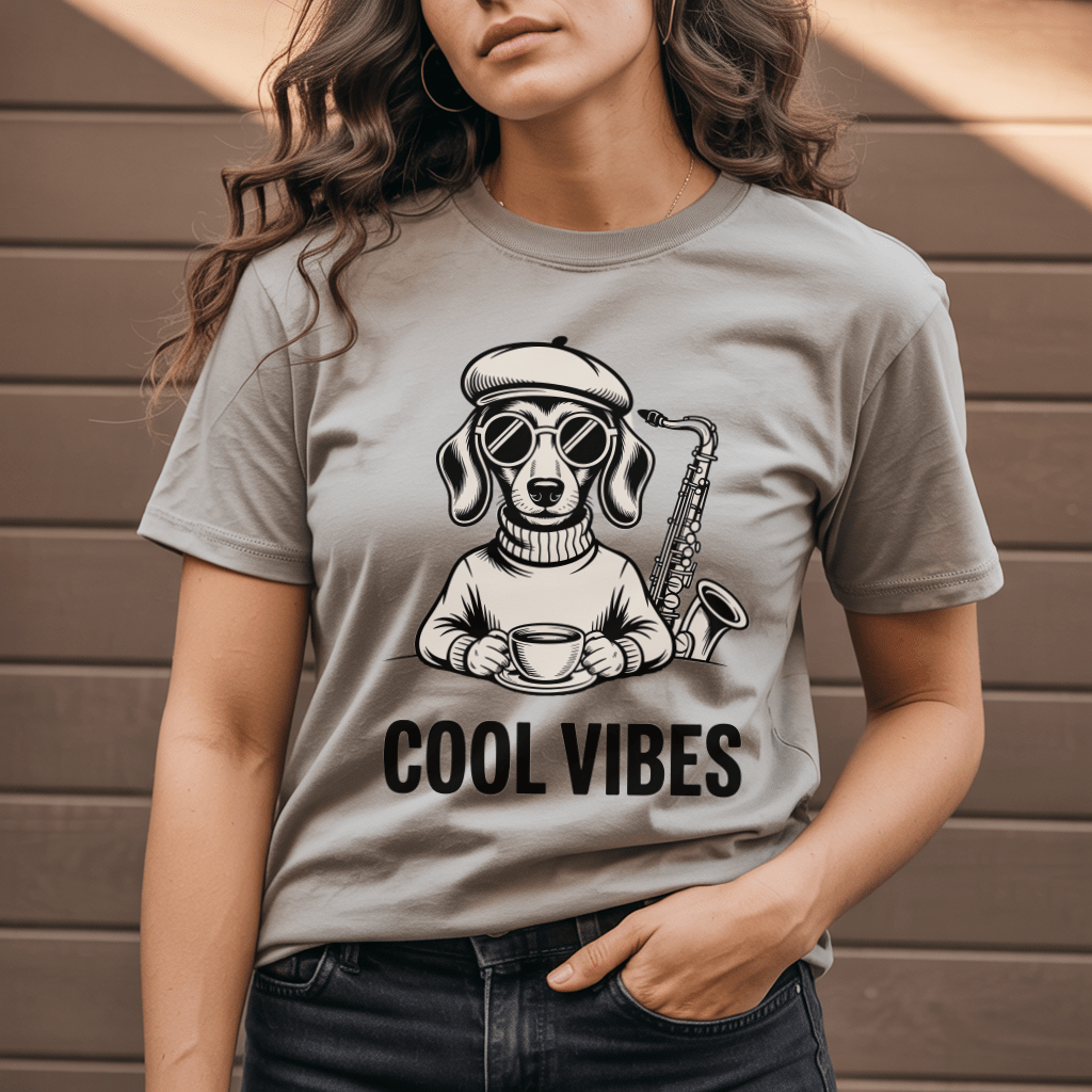 Cool Vibes Hipster Dog T-Shirt