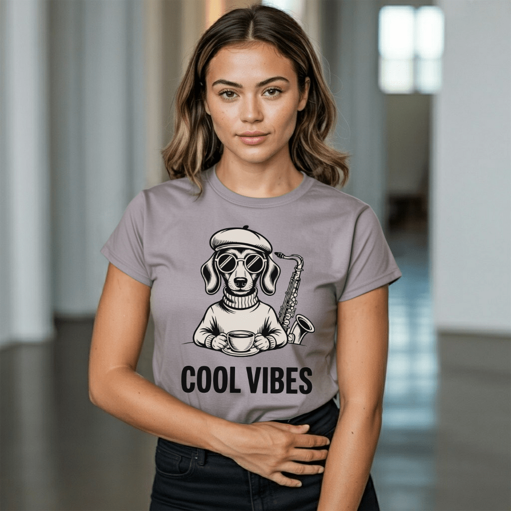 Cool Vibes Hipster Dog T-Shirt