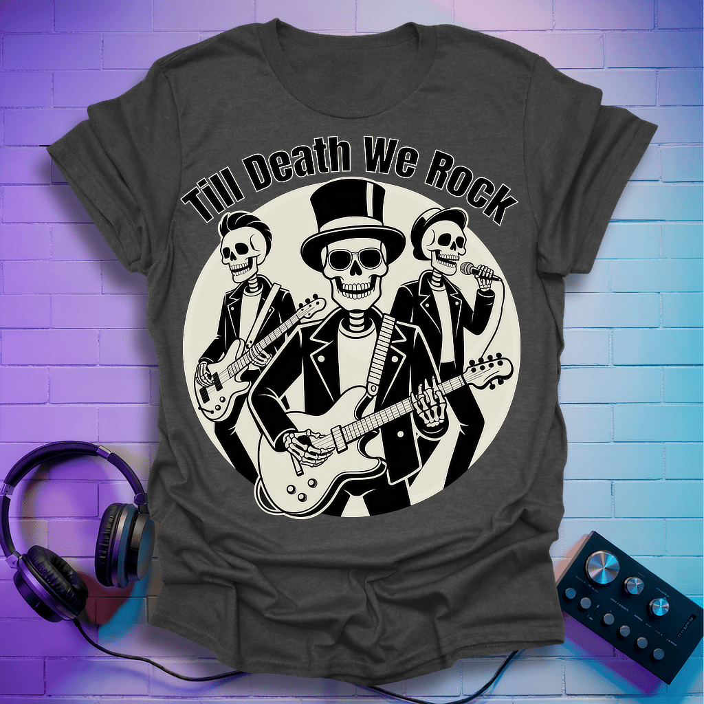Till Death We Rock – Skeleton Band T-Shirt