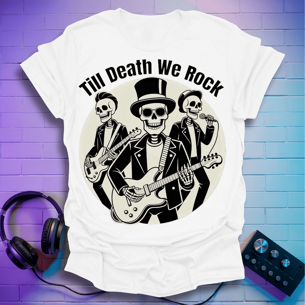 Till Death We Rock – Skeleton Band T-Shirt