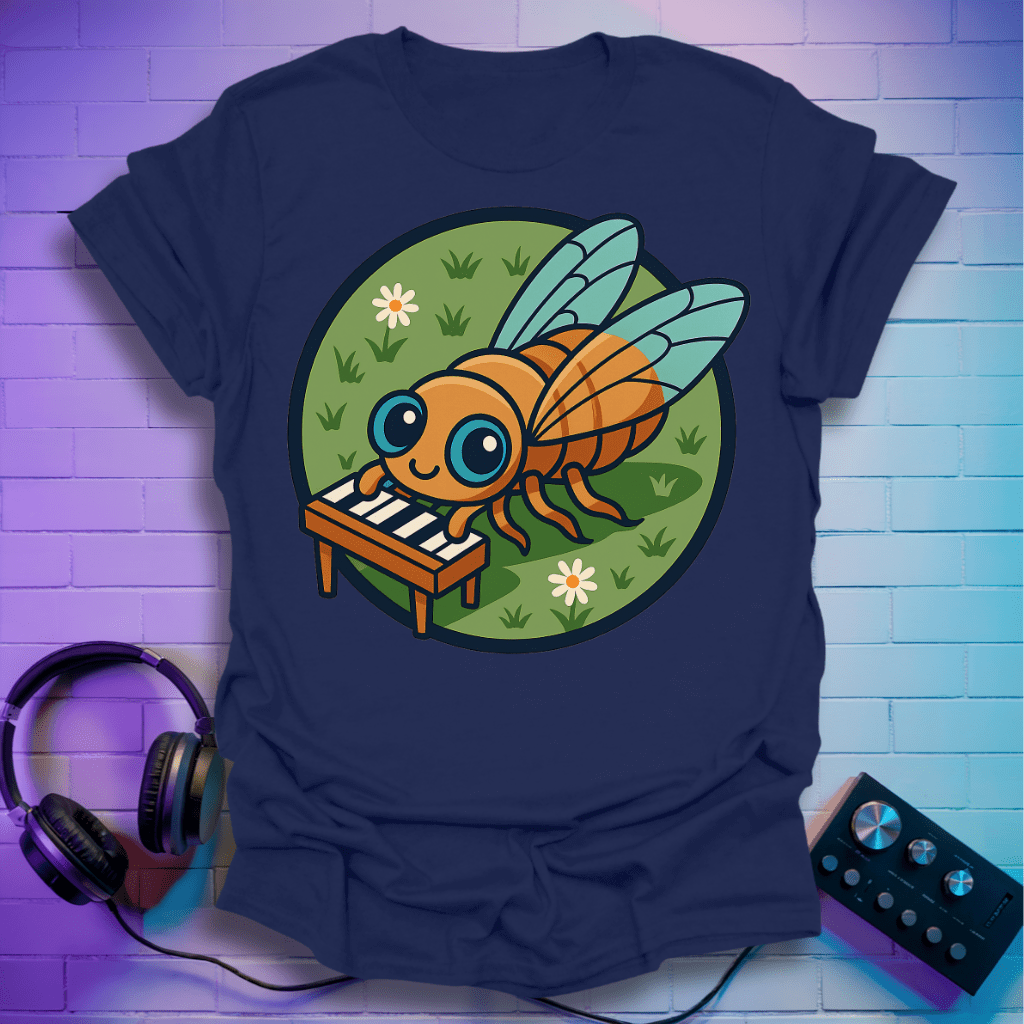 The Piano Bug – Cute Cicada Music T-Shirt