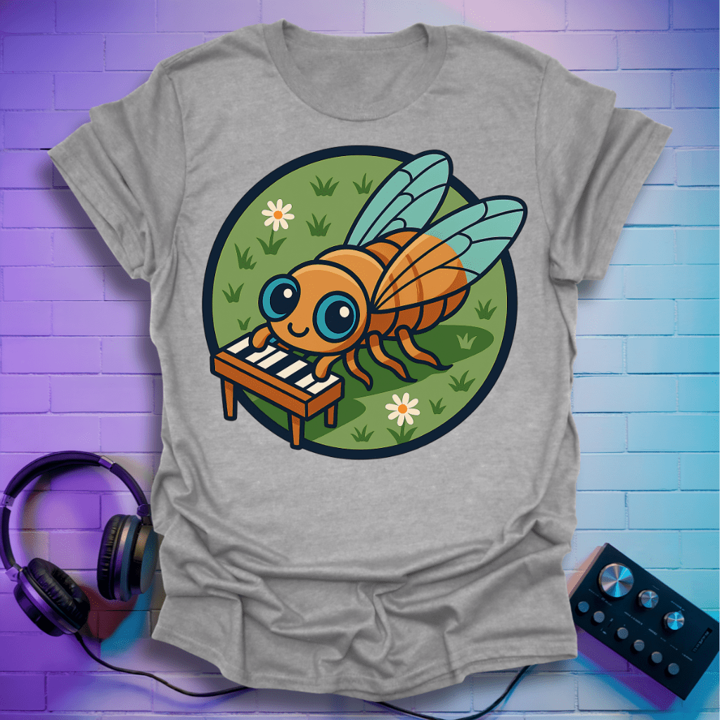 The Piano Bug – Cute Cicada Music T-Shirt