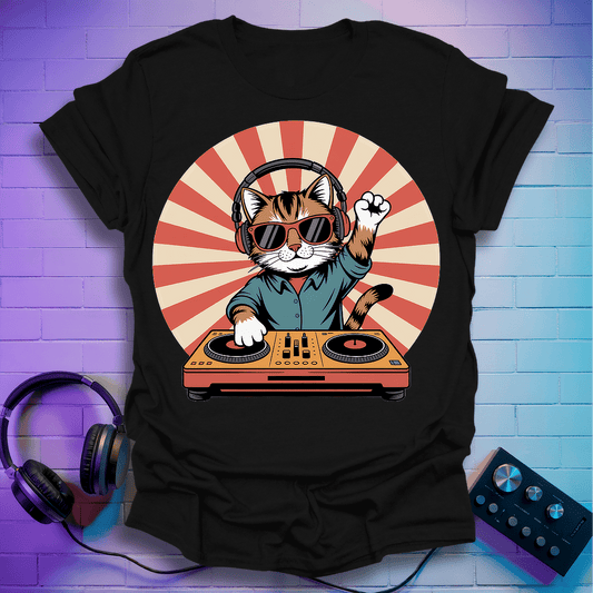 DJ Sunburst Cat T-Shirt
