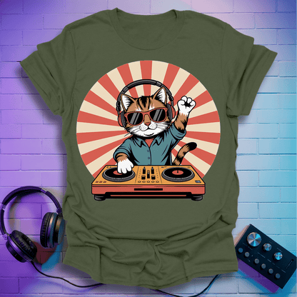 DJ Sunburst Cat T-Shirt