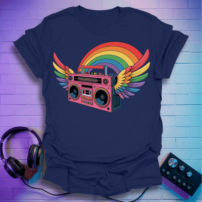 Rainbow Retro Boombox T-Shirt