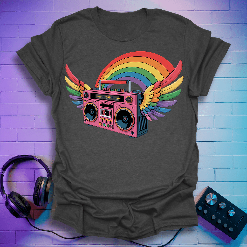 Rainbow Retro Boombox T-Shirt