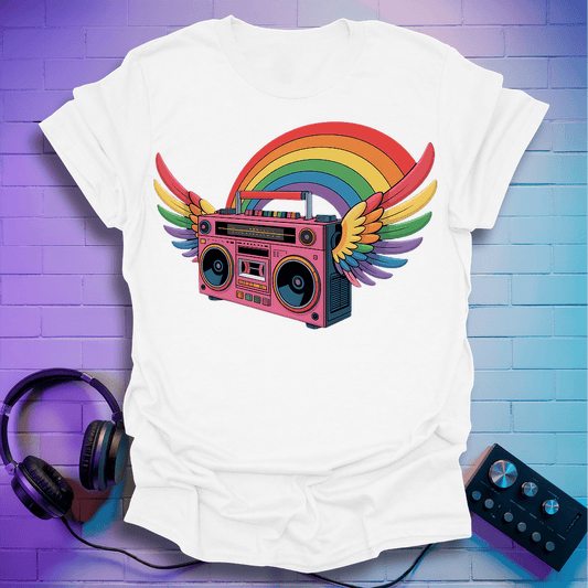 Rainbow Retro Boombox T-Shirt