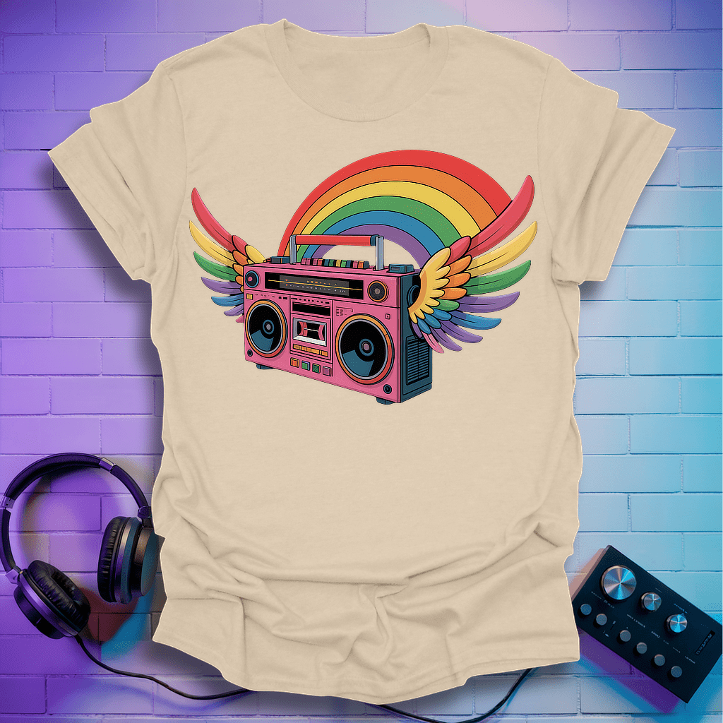 Rainbow Retro Boombox T-Shirt