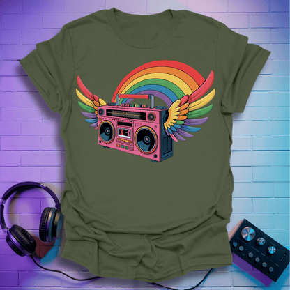 Rainbow Retro Boombox T-Shirt