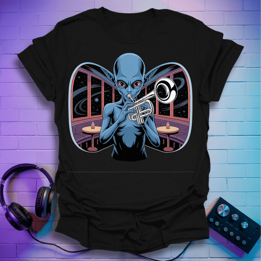 The Intergalactic Funk Alien Trumpeter T-Shirt