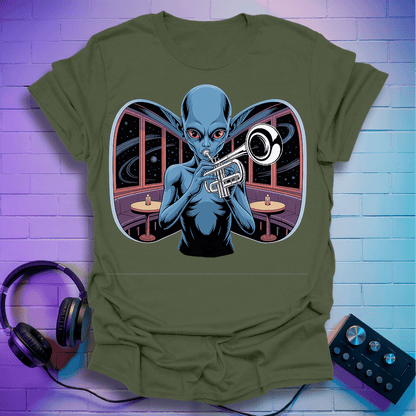 The Intergalactic Funk Alien Trumpeter T-Shirt