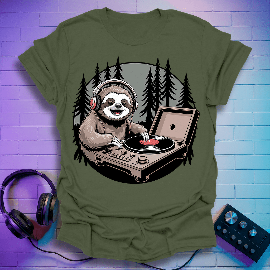 Vinyl Vibes Sloth T-Shirt