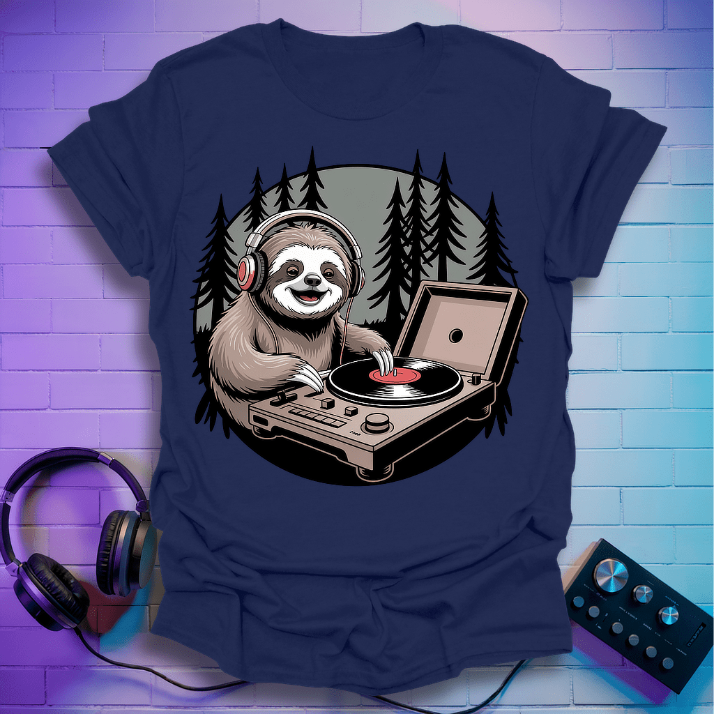 Vinyl Vibes Sloth T-Shirt