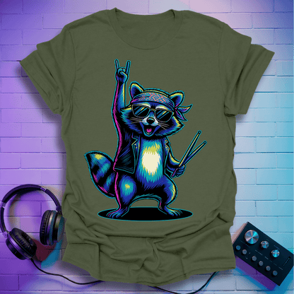 Raccoon Rock On T-shirt