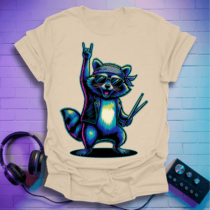 Raccoon Rock On T-shirt