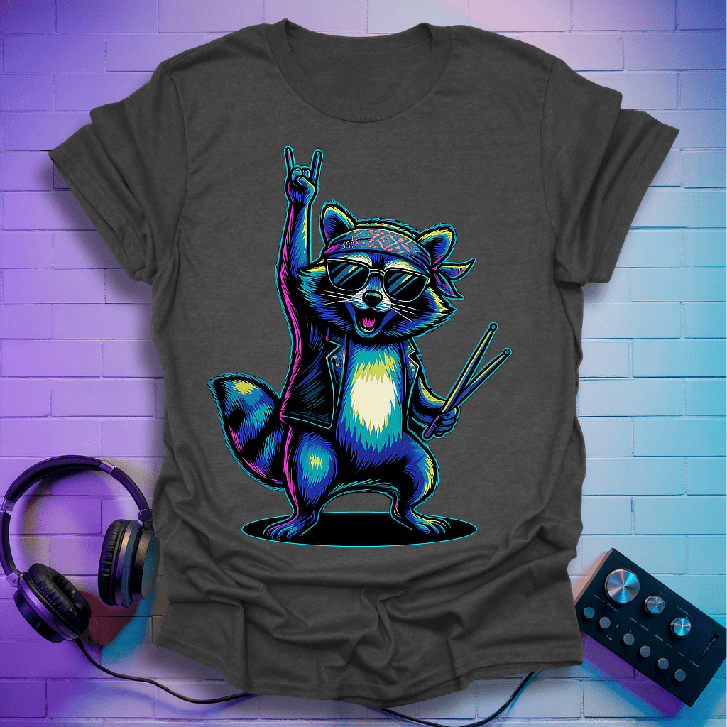 Raccoon Rock On T-shirt