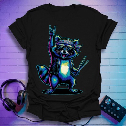 Raccoon Rock On T-shirt