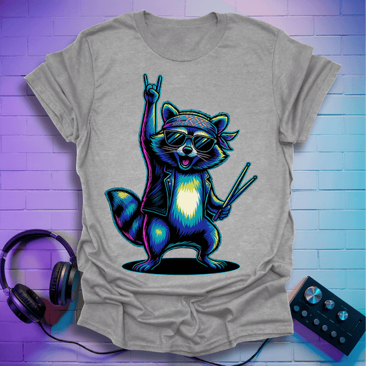 Raccoon Rock On T-shirt