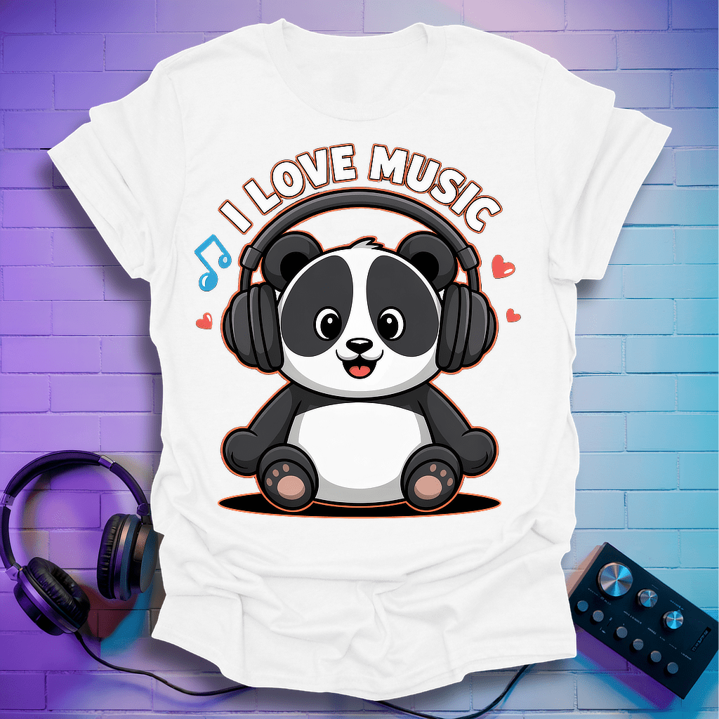 Pandas Love Music T-Shirt