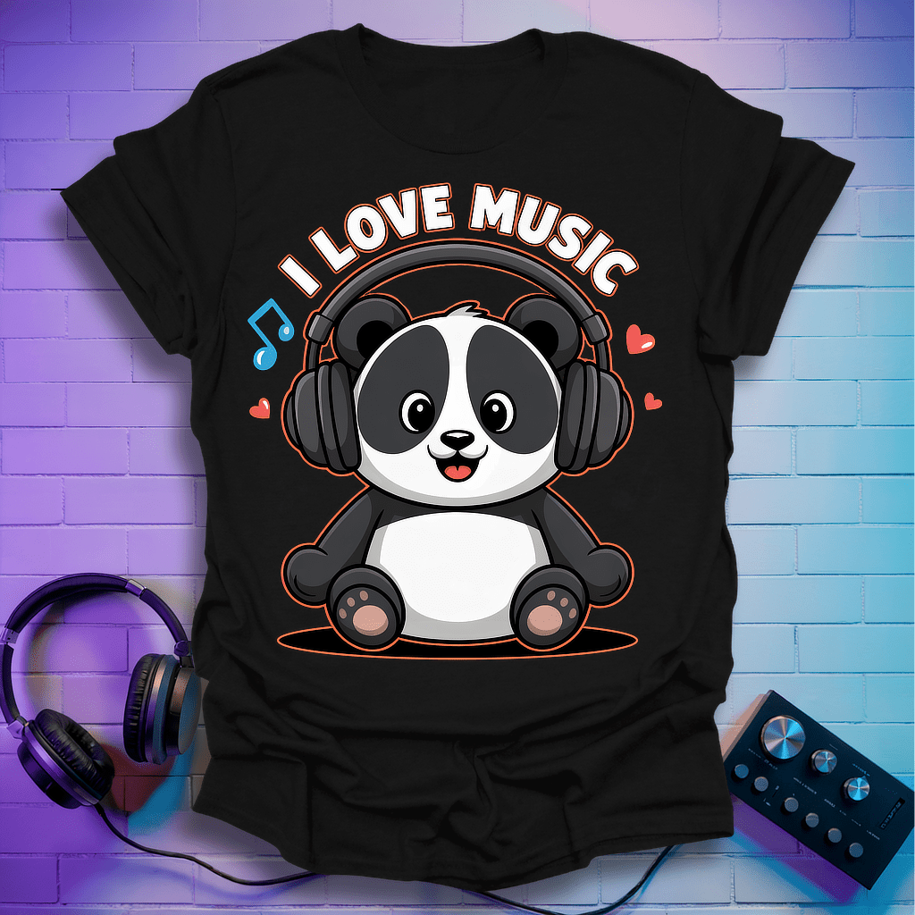 Pandas Love Music T-Shirt