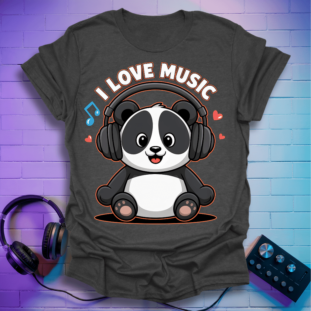 Pandas Love Music T-Shirt