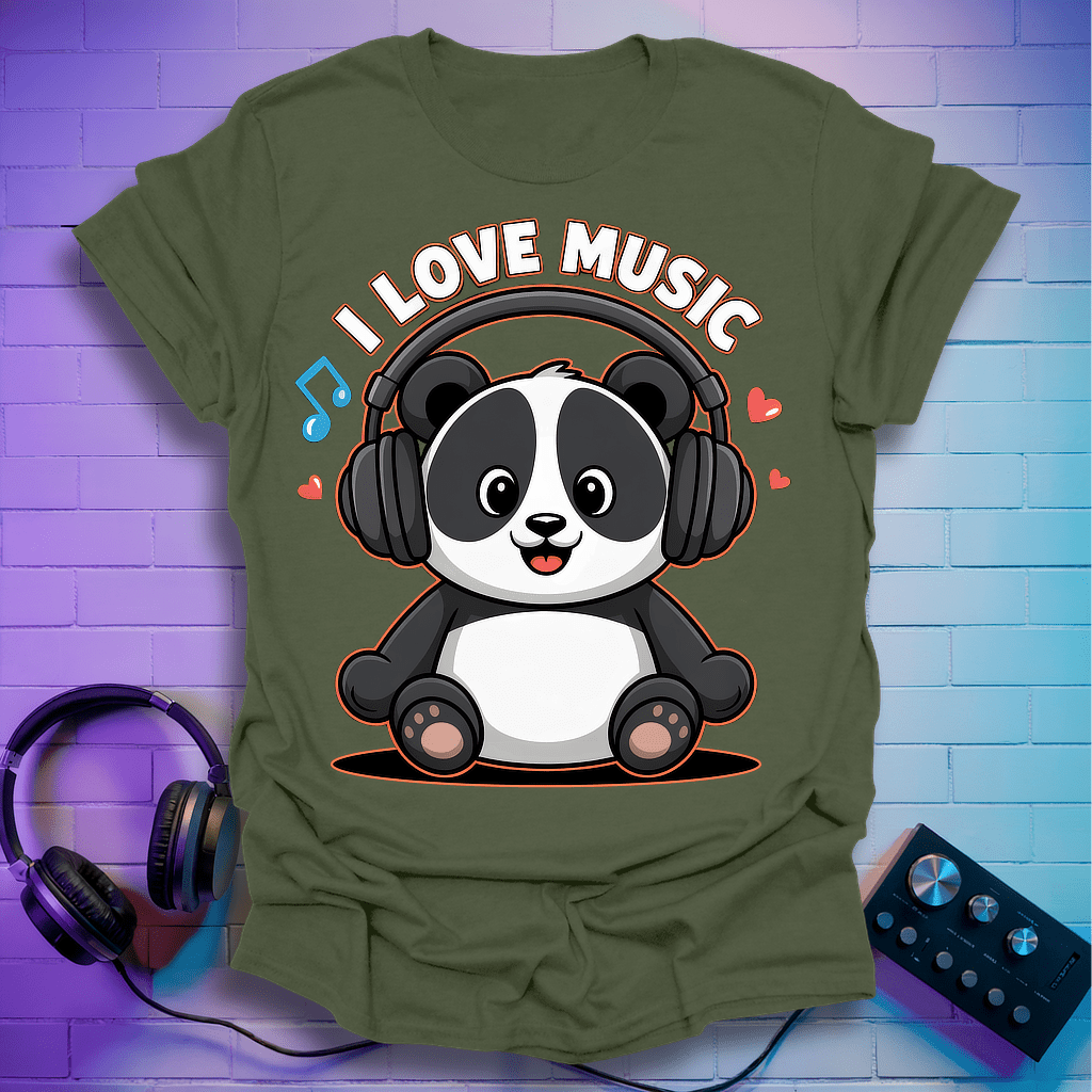 Pandas Love Music T-Shirt