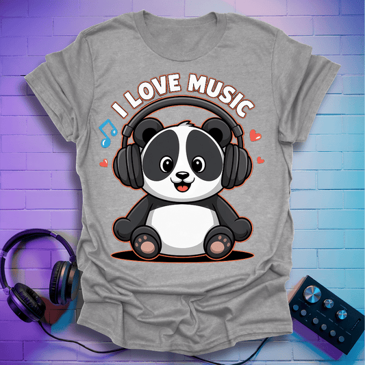 Pandas Love Music T-Shirt
