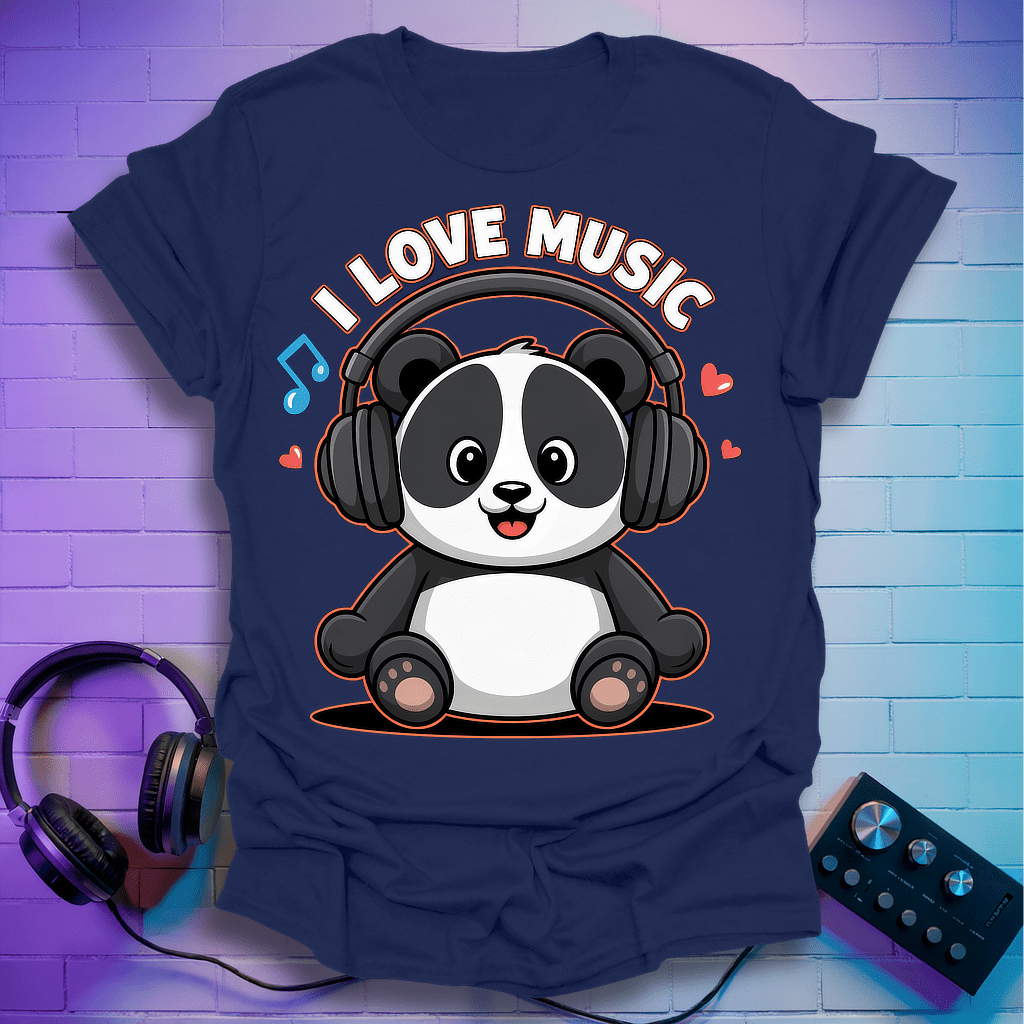 Pandas Love Music T-Shirt