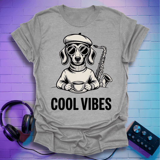 Cool Vibes Hipster Dog T-Shirt