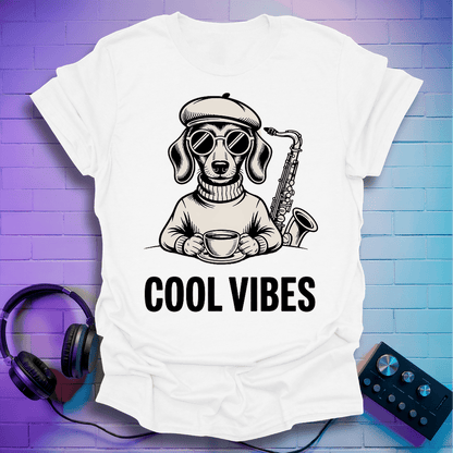 Cool Vibes Hipster Dog T-Shirt