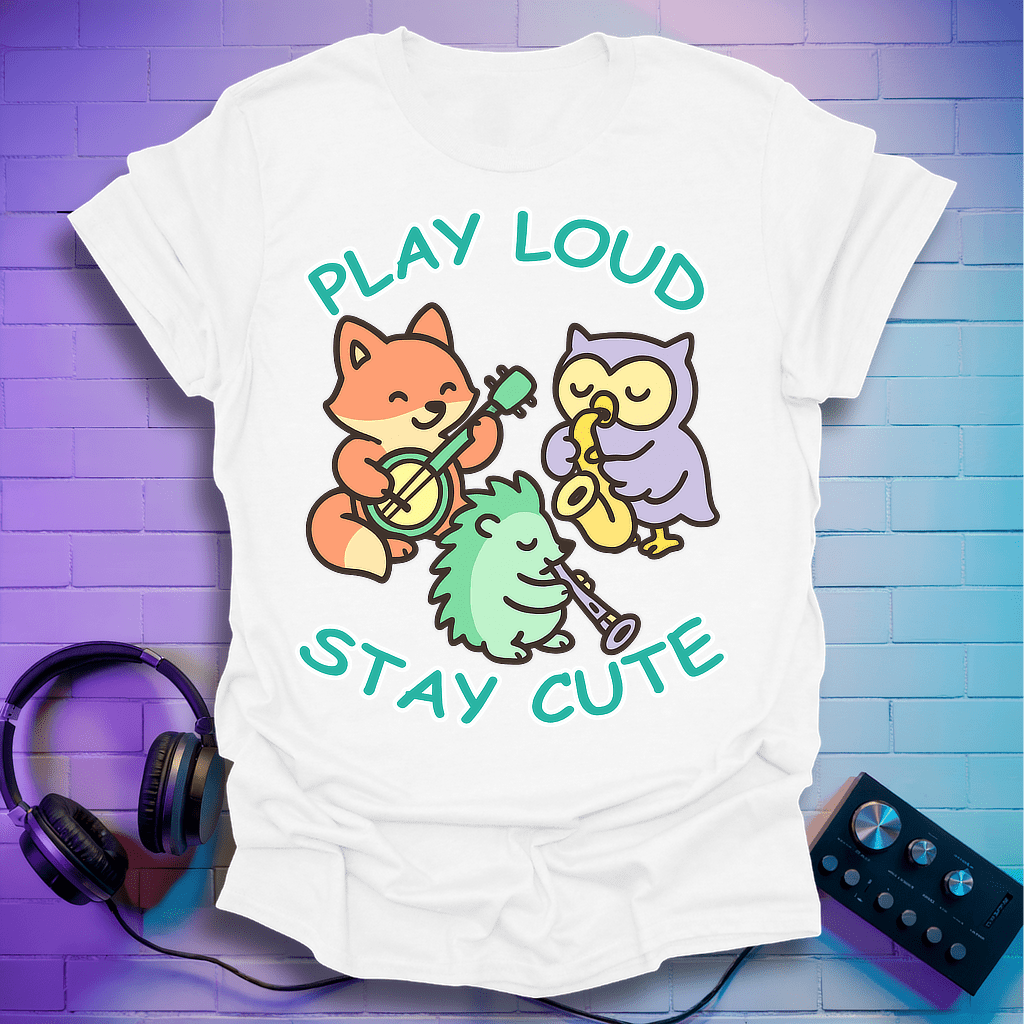 Play Loud Stay Cute Kawaii Music T-Shirt