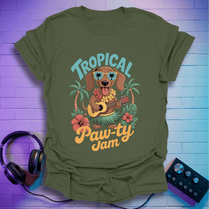 Tropical Paw-ty Dachshund in Hula Outfit T-Shirt