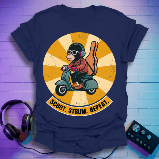 Music Monkey Scooter T-Shirt