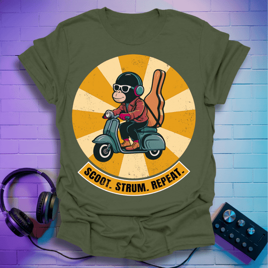 Music Monkey Scooter T-Shirt