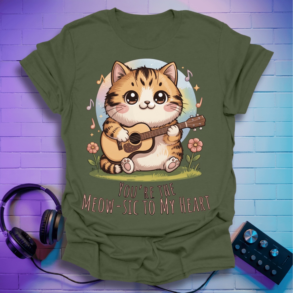 Rock ’n’ Purr Guitar Cat T-Shirt
